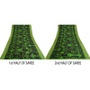 Sanskriti Vintage Sarees Black/Green Pure Silk MusicInstrument Print Sari Sustainable Fabric