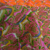 Sanskriti Vintage Sarees From India Orange Pure Silk Printed Sari Craft Sustainable Fabric