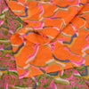 Sanskriti Vintage Sarees From India Orange Pure Silk Printed Sari Craft Sustainable Fabric