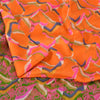 Sanskriti Vintage Sarees From India Orange Pure Silk Printed Sari Craft Sustainable Fabric
