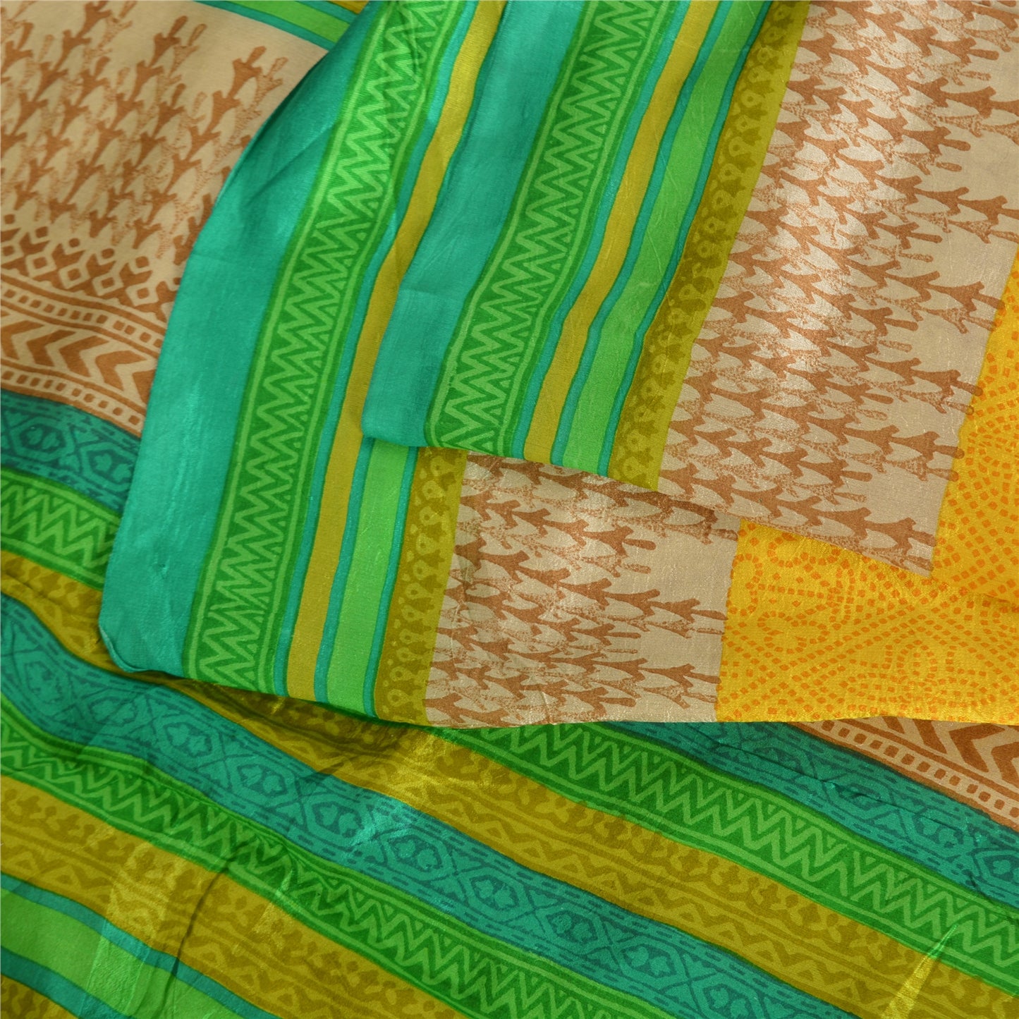 Sanskriti Vintage Sarees Pure Silk 5yd Quilting Felting Craft Sustainable Fabric Print Sari