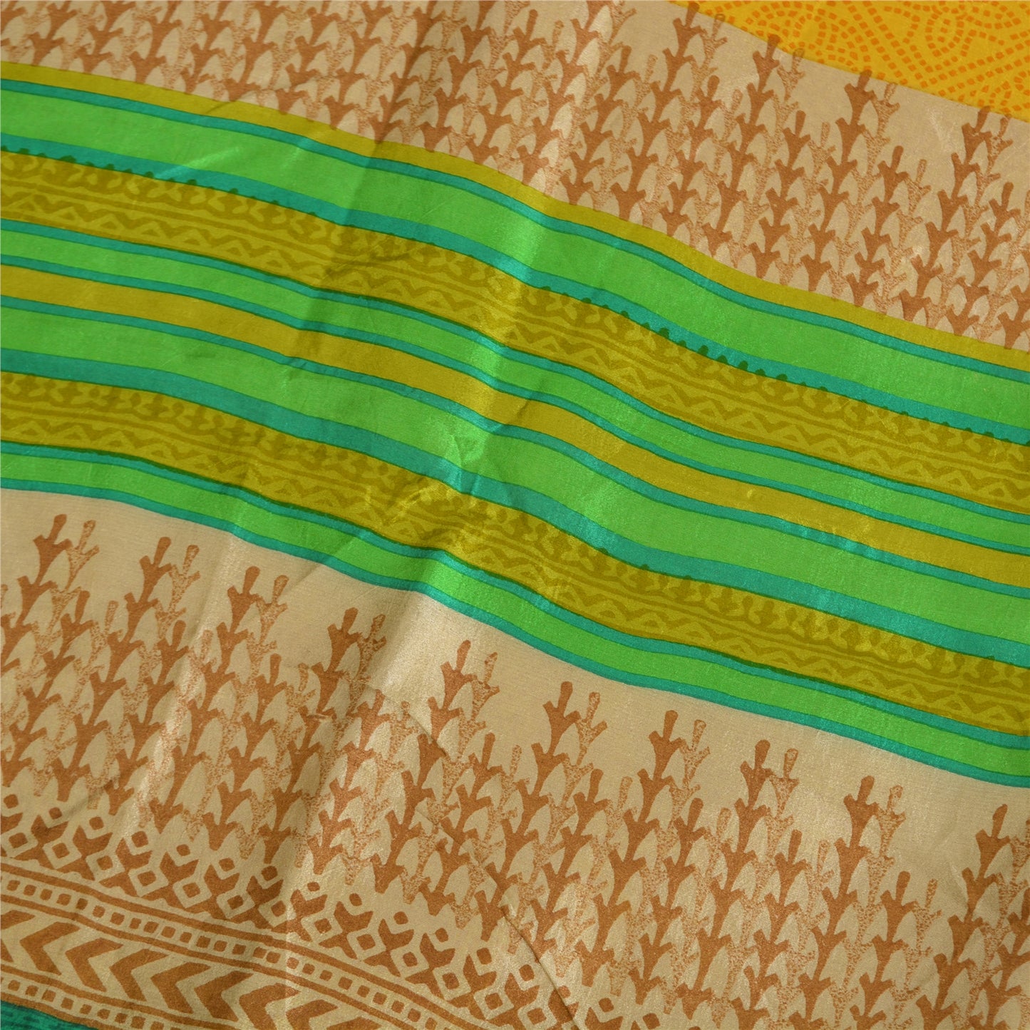 Sanskriti Vintage Sarees Pure Silk 5yd Quilting Felting Craft Sustainable Fabric Print Sari