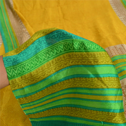 Sanskriti Vintage Sarees Pure Silk 5yd Quilting Felting Craft Sustainable Fabric Print Sari