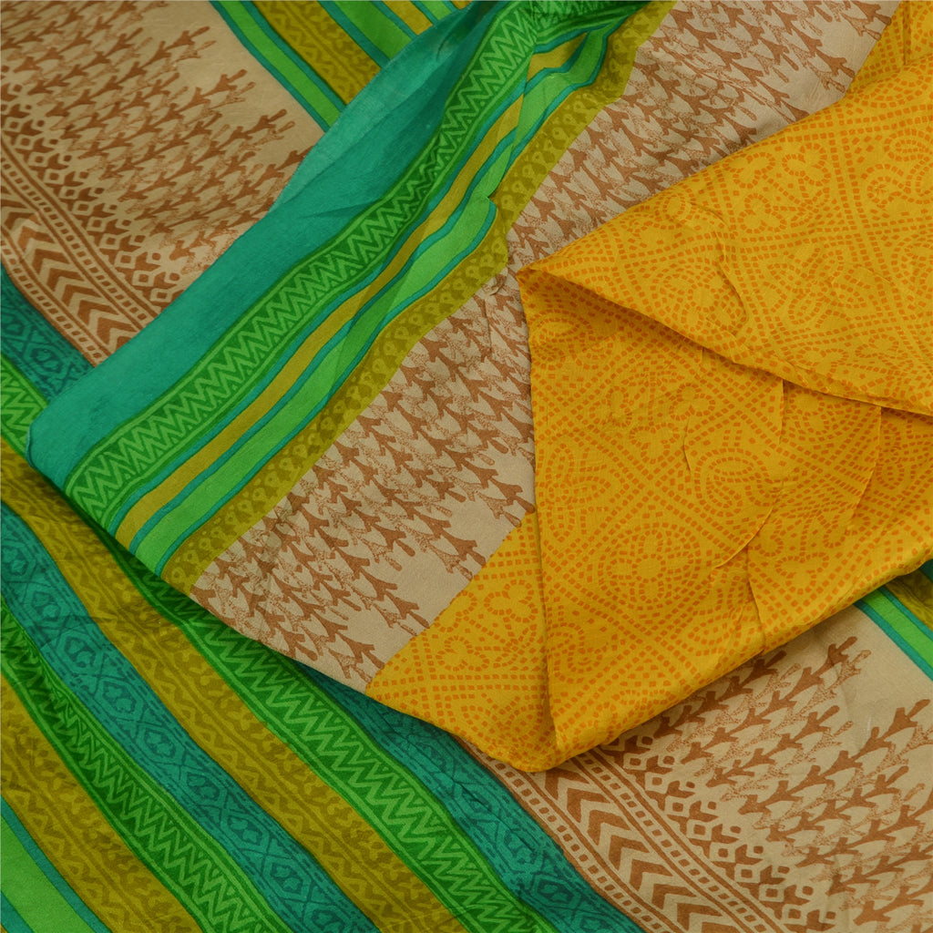 Sanskriti Vintage Sarees Pure Silk 5yd Quilting Felting Craft Sustainable Fabric Print Sari