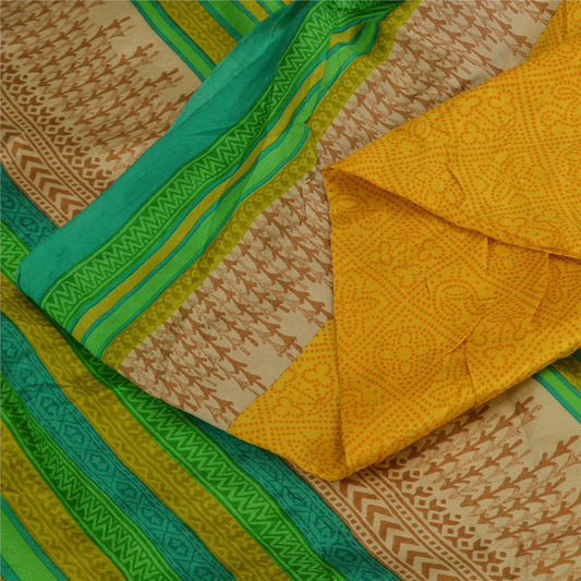 Sanskriti Vintage Sarees Pure Silk 5yd Quilting Felting Craft Sustainable Fabric Print Sari