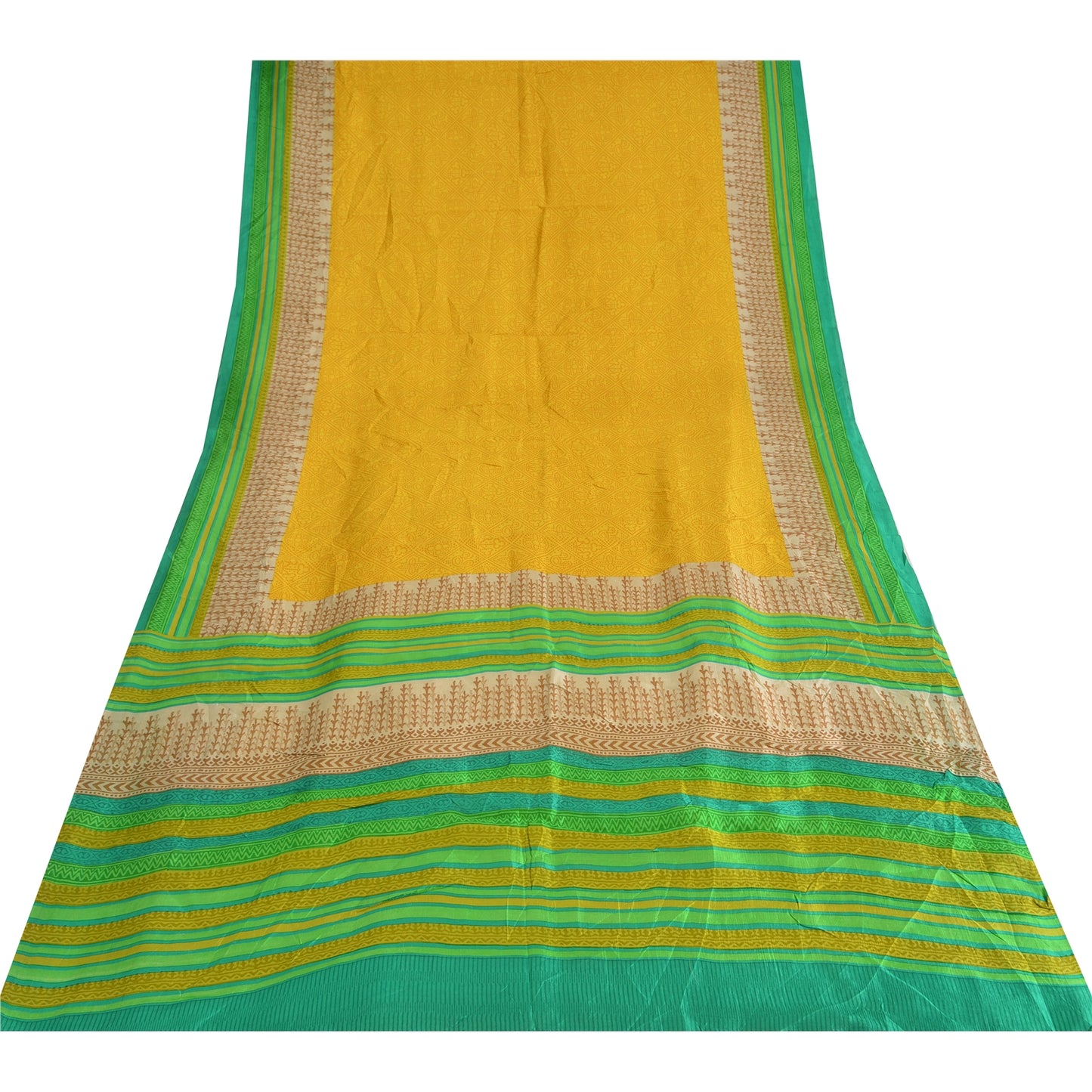 Sanskriti Vintage Sarees Pure Silk 5yd Quilting Felting Craft Sustainable Fabric Print Sari