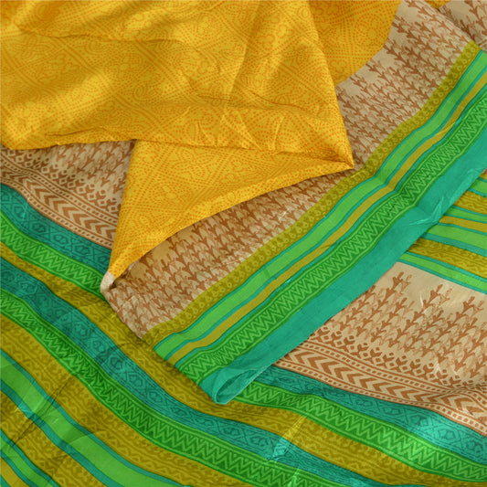 Sanskriti Vintage Sarees Pure Silk 5yd Quilting Felting Craft Sustainable Fabric Print Sari