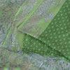 Sanskriti Vintage Sarees Indian Green Pure Silk Printed Sari 5yd Craft Sustainable Fabric