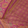 Sanskriti Vintage Sarees Indian Purple Pure Silk Printed Sari 5yd Craft Sustainable Fabric