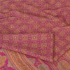 Sanskriti Vintage Sarees Indian Purple Pure Silk Printed Sari 5yd Craft Sustainable Fabric