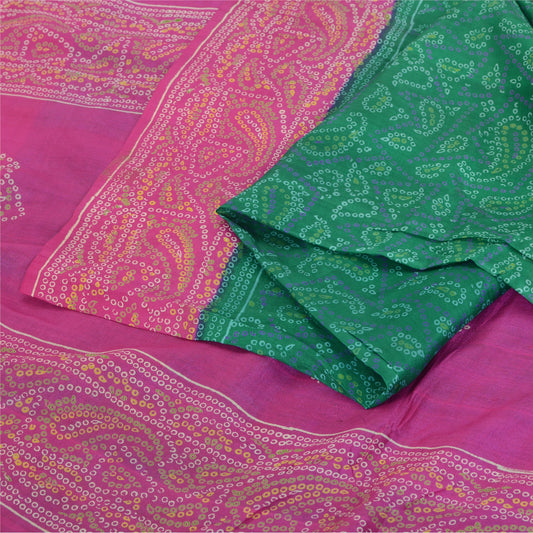 Sanskriti Vintage Sarees Quilting Filtning Håndværk Bæredygtigt stof Ren Silke Bandhani Sari