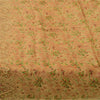 Sanskriti Vintage Sarees Cream Indian Pure Silk Printed Sari 5yd Craft Sustainable Fabric