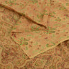Sanskriti Vintage Sarees Cream Indian Pure Silk Printed Sari 5yd Craft Sustainable Fabric