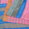 Sanskriti Vintage Sarees Pink Quilting Felting Craft Sustainable Fabric Pure Silk Print Sari