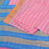 Sanskriti Vintage Sarees Pink Quilting Felting Craft Sustainable Fabric Pure Silk Print Sari