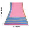 Sanskriti Vintage Sarees Pink Quilting Felting Craft Sustainable Fabric Pure Silk Print Sari