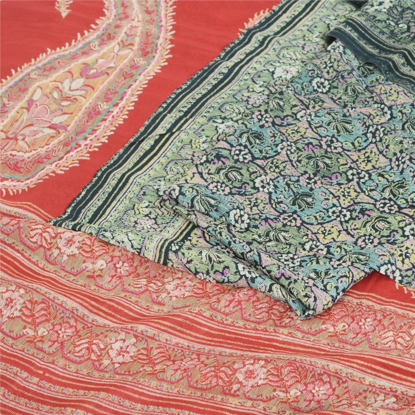 Sanskriti Vintage Sarees 100% Pure Silk Print Sari Quilting Felting Craft Sustainable Fabric