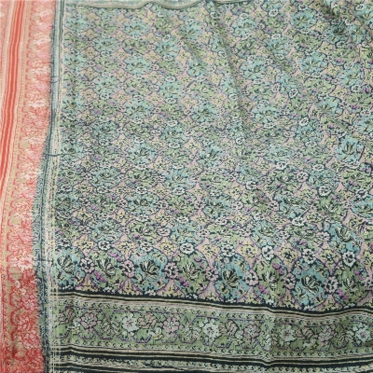 Sanskriti Vintage Sarees 100% Pure Silk Print Sari Quilting Felting Craft Sustainable Fabric
