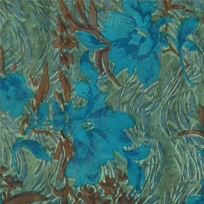 Sanskriti Vintage Sarees Quilting Felting Craft Sustainable Fabric Pure Georgette Print Sari