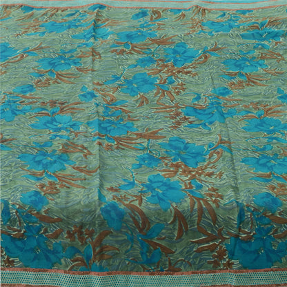 Sanskriti Vintage Sarees Quilting Felting Craft Sustainable Fabric Pure Georgette Print Sari