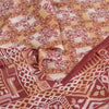 Sanskriti Vintage Sarees Red/Cream 100% Pure Silk Printed Sari 5yd Craft Sustainable Fabric