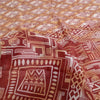 Sanskriti Vintage Sarees Red/Cream 100% Pure Silk Printed Sari 5yd Craft Sustainable Fabric