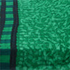 Sanskriti Vintage Sarees Green 100% Pure Silk Printed Sari 5yd Soft Craft Sustainable Fabric