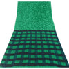 Sanskriti Vintage Sarees Green 100% Pure Silk Printed Sari 5yd Soft Craft Sustainable Fabric