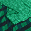 Sanskriti Vintage Sarees Green 100% Pure Silk Printed Sari 5yd Soft Craft Sustainable Fabric