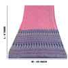 Sanskriti Vintage Sarees Pink/Purple Pure Silk Printed Sari 6yd Craft Sustainable Fabric