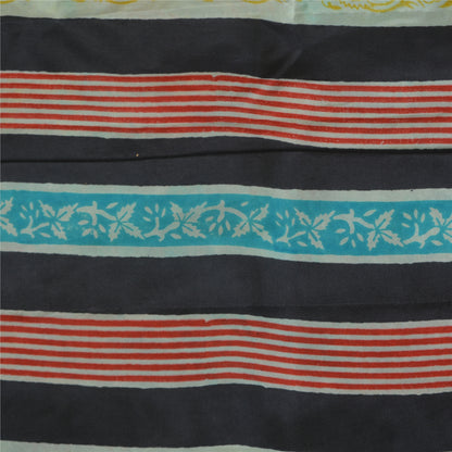 Sanskriti Vintage Sarees Indian Multi Pure Silk Printed Sari Floral Craft Sustainable Fabric