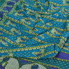 Sanskriti Vintage Sarees Indian Blue Pure Silk Women Printed Sari Craft Sustainable Fabric