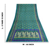 Sanskriti Vintage Sarees Indian Blue Pure Silk Women Printed Sari Craft Sustainable Fabric