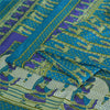 Sanskriti Vintage Sarees Indian Blue Pure Silk Women Printed Sari Craft Sustainable Fabric