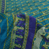 Sanskriti Vintage Sarees Indian Blue Pure Silk Women Printed Sari Craft Sustainable Fabric