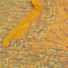 Sanskriti Vintage Sarees Yellow Indian Pure Silk Printed Sari 5yd Craft Sustainable Fabric