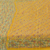 Sanskriti Vintage Sarees Yellow Indian Pure Silk Printed Sari 5yd Craft Sustainable Fabric