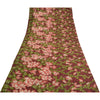 Sanskriti Vintage Sarees Indian Dark Red Pure Silk Printed Sari 5yd Craft Sustainable Fabric