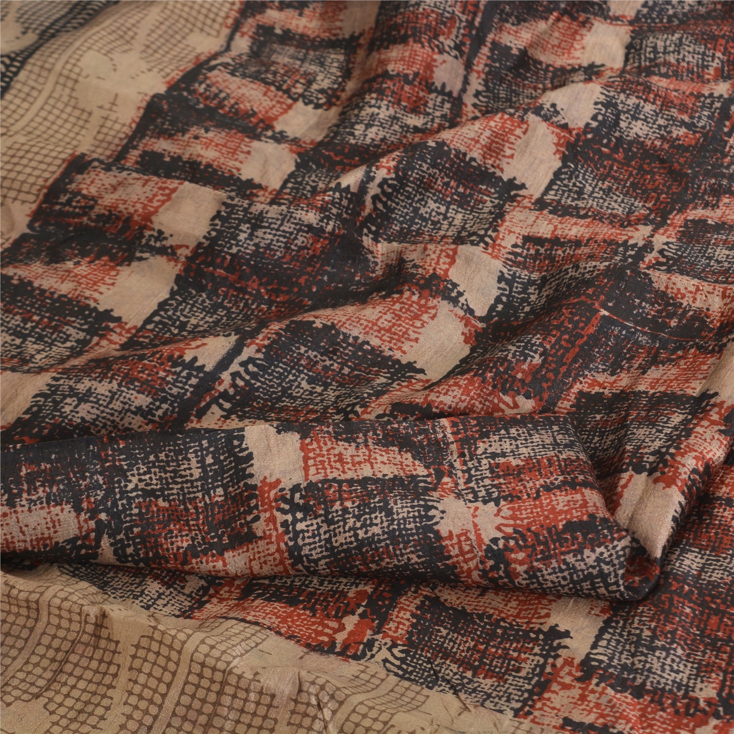 Sanskriti Vintage Sarees Pure Silk 5yd Quilting Felting Craft Sustainable Fabric Print Sari