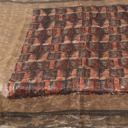 Sanskriti Vintage Sarees Pure Silk 5yd Quilting Felting Craft Sustainable Fabric Print Sari