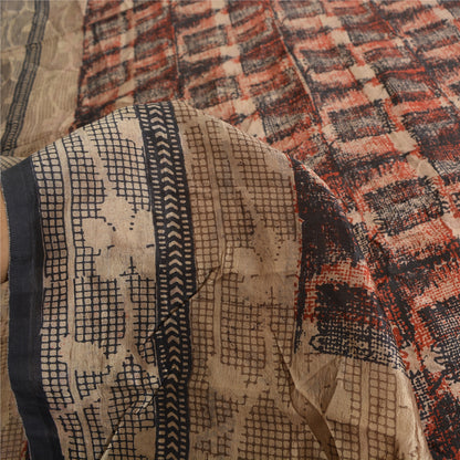 Sanskriti Vintage Sarees Pure Silk 5yd Quilting Felting Craft Sustainable Fabric Print Sari