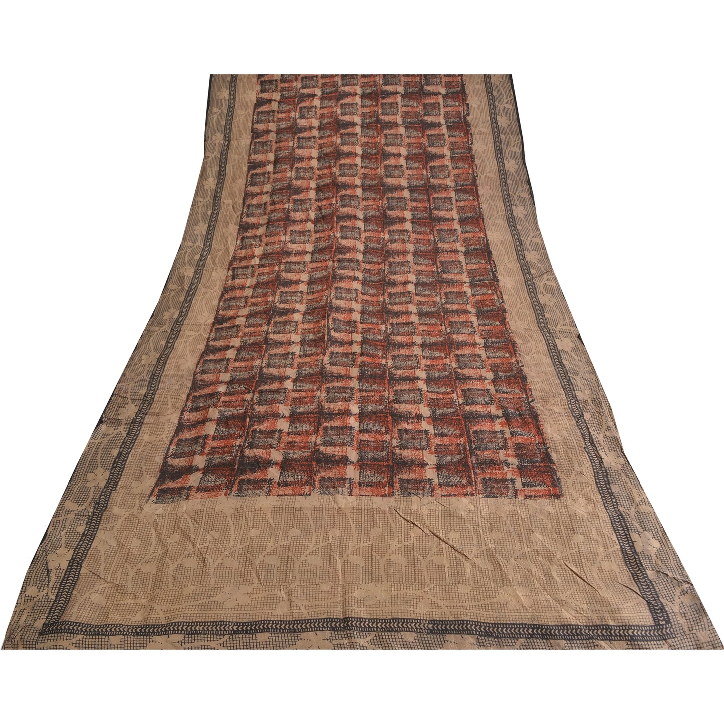 Sanskriti Vintage Sarees Pure Silk 5yd Quilting Felting Craft Sustainable Fabric Print Sari