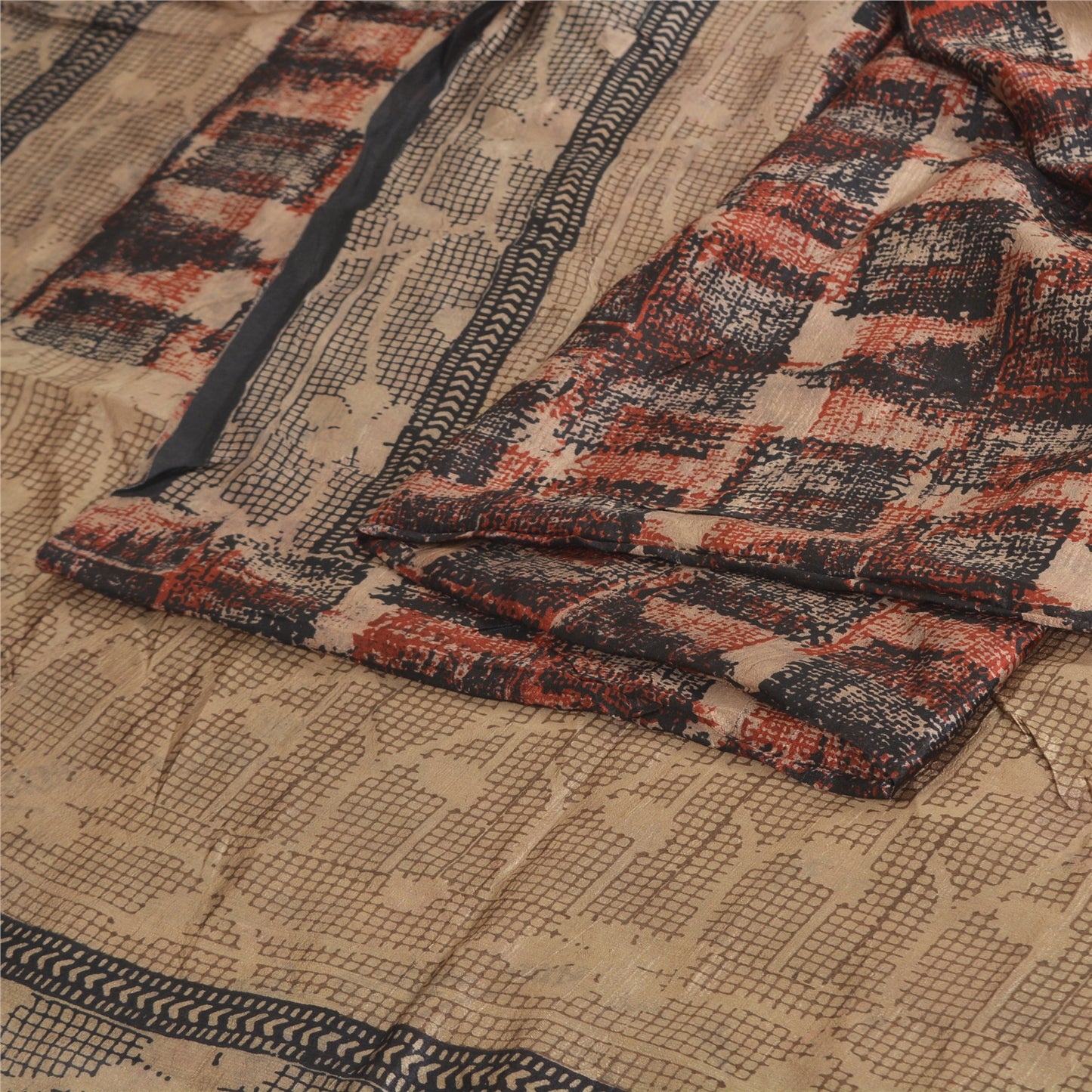 Sanskriti Vintage Sarees Pure Silk 5yd Quilting Felting Craft Sustainable Fabric Print Sari