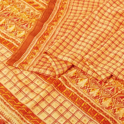 Sanskriti Vintage Sarees 100% Pure Silk Quilting Felting Craft Sustainable Fabric Print Sari