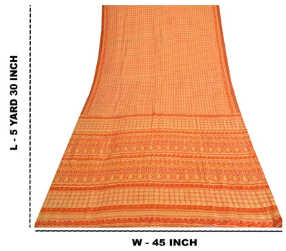 Sanskriti Vintage Sarees 100% Pure Silk Quilting Felting Craft Sustainable Fabric Print Sari