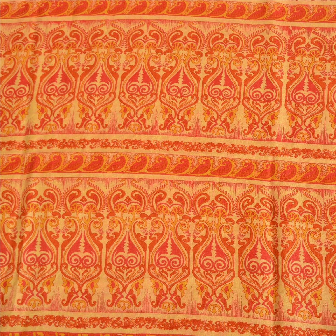 Sanskriti Vintage Sarees 100% Pure Silk Quilting Felting Craft Sustainable Fabric Print Sari