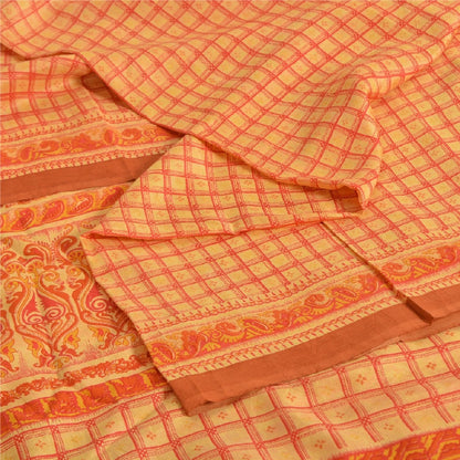 Sanskriti Vintage Sarees 100% Pure Silk Quilting Felting Craft Sustainable Fabric Print Sari