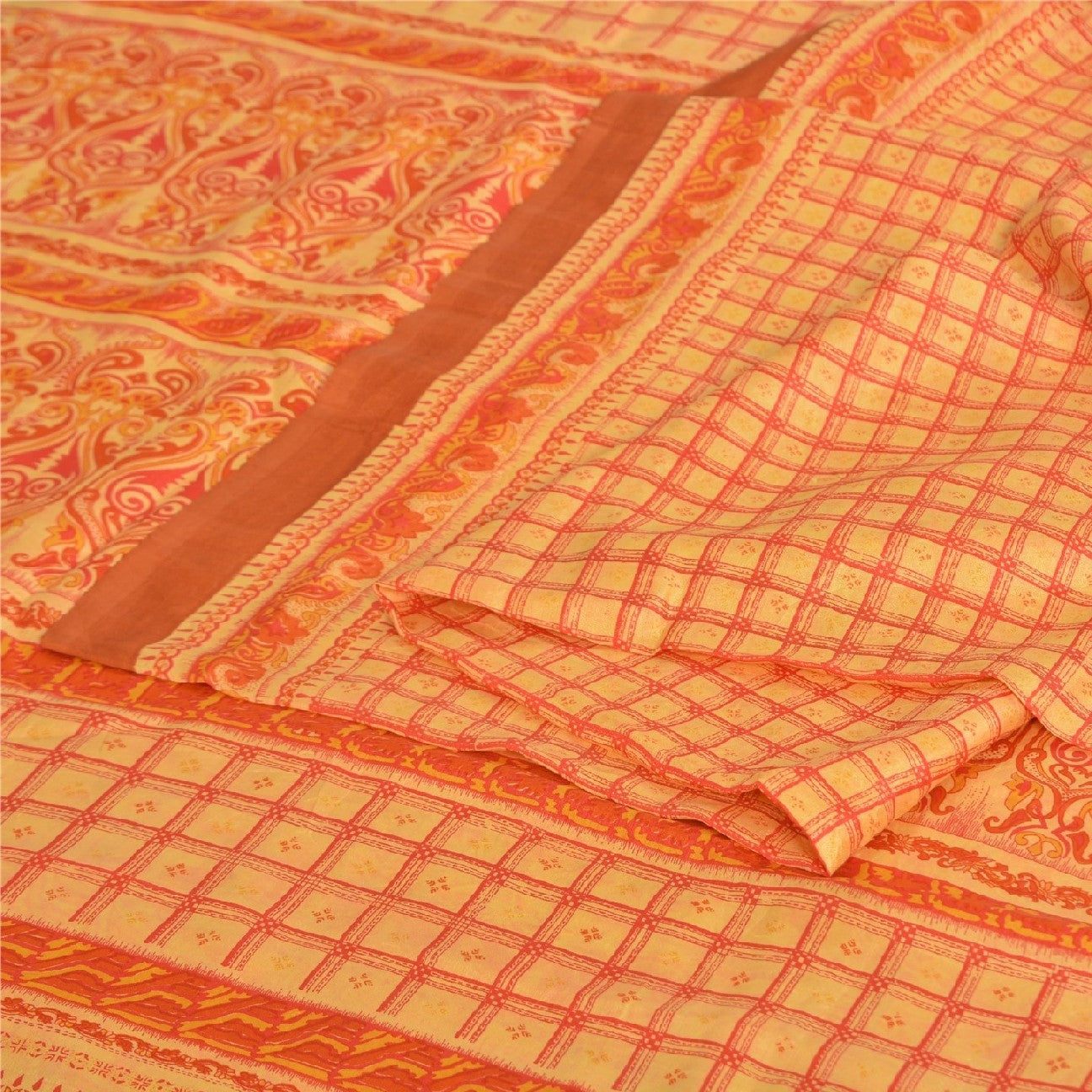 Sanskriti Vintage Sarees 100% Pure Silk Quilting Felting Craft Sustainable Fabric Print Sari