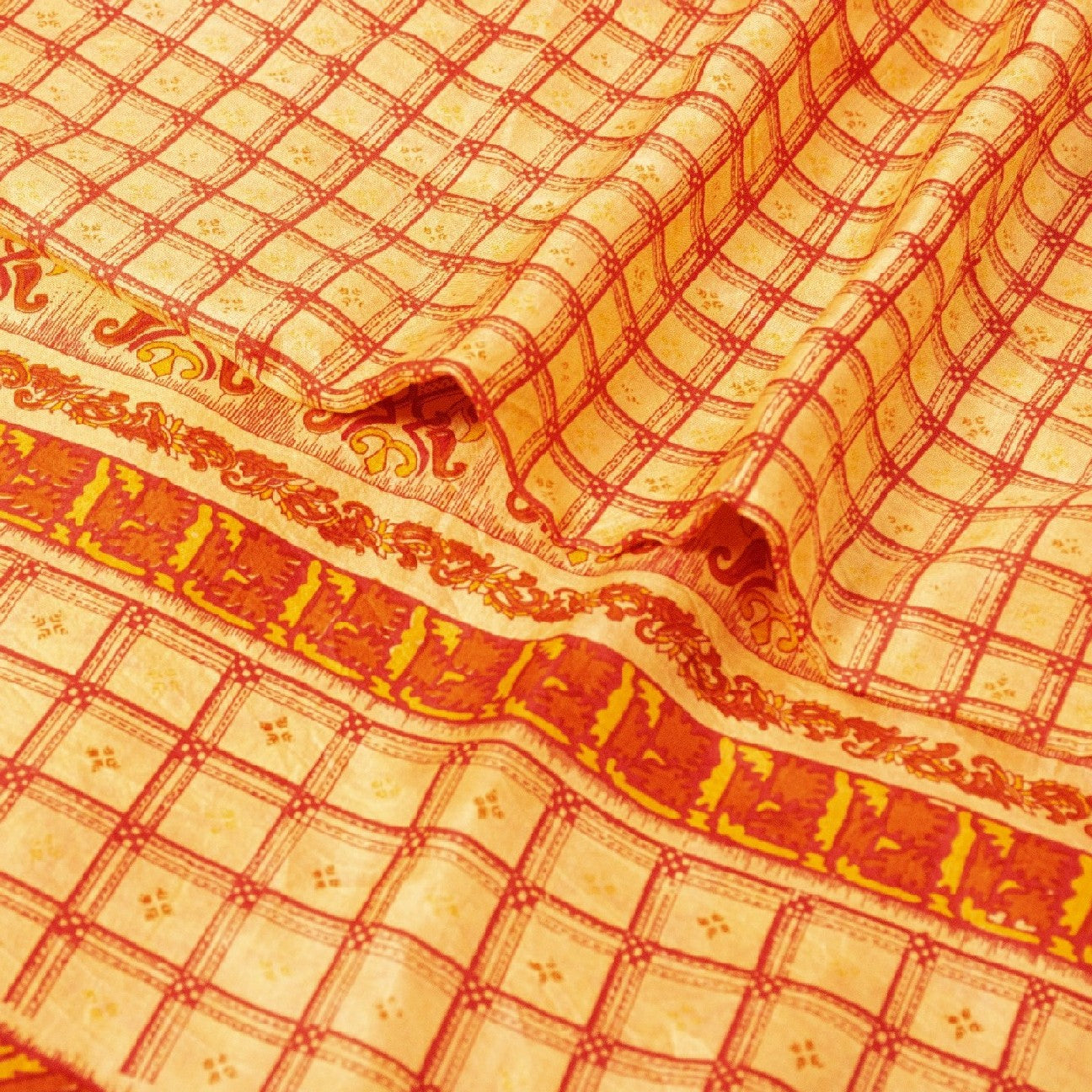 Sanskriti Vintage Sarees 100% Pure Silk Quilting Felting Craft Sustainable Fabric Print Sari