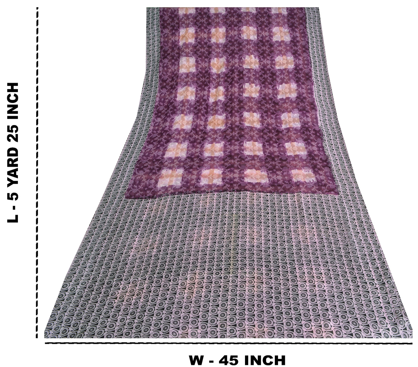 Санскритские винтажные сари из чистого шелка 5 ярдов, стеганое валяние, рукоделие, устойчивая ткань, принт, сари